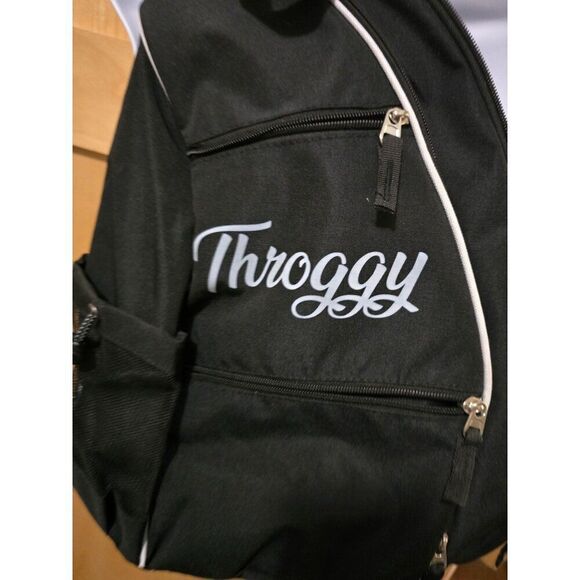 Throggy Black Sling Backpack With Multiple Zipper Pockets & Mesh Holder - Picture 3 of 11